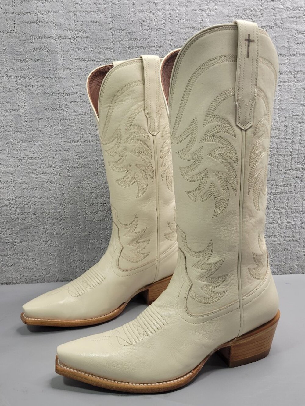 Tecovas The Annie Women's Size US 9.5B Bone Cowhide Leather Cowgirl Boots